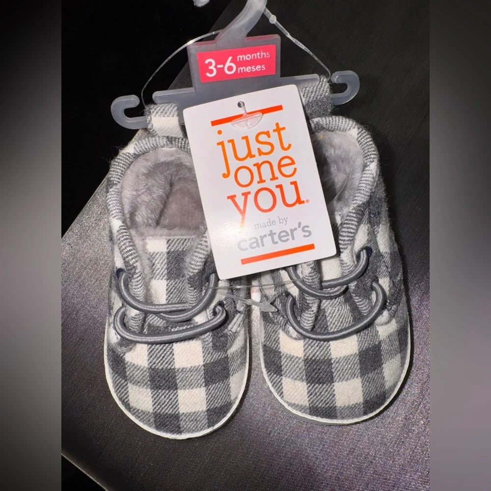 Carter's Plaid Baby Shoes - Black and White